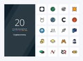 20 Cryptocurrency line Filled icon for presentation Royalty Free Stock Photo