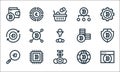 cryptocurrency line icons. linear set. quality vector line set such as browser, bitcoin, bitcoin, world, data encryption, dash, Royalty Free Stock Photo