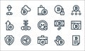Cryptocurrency line icons. linear set. quality vector line set such as contract, briefcase, bitcoin, bitcoin, bitcoin, money,