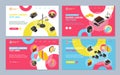 Cryptocurrency Mining Blockchain 3d Landing Web Page Template Set Isometric View. Vector Royalty Free Stock Photo