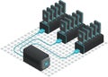 Cryptocurrency mining farm generating digital currency with multiple usb connected devices and power supply