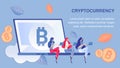Cryptocurrency Mining Flat Banner Vector Template