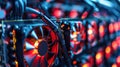 Cryptocurrency mining operation with blockchain Royalty Free Stock Photo