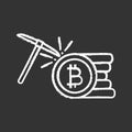 Cryptocurrency mining service chalk icon Royalty Free Stock Photo