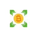 Cryptocurrency money mining flat icon