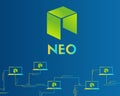 Cryptocurrency NEO blockchain style background Royalty Free Stock Photo