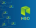 Cryptocurrency NEO blockchain style background Royalty Free Stock Photo