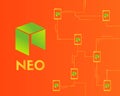 Cryptocurrency NEO connected style background Royalty Free Stock Photo