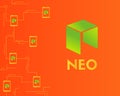 Cryptocurrency NEO connected style background Royalty Free Stock Photo