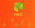 Cryptocurrency NEO connected style background Royalty Free Stock Photo