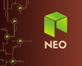Cryptocurrency NEO technology connected style background Royalty Free Stock Photo
