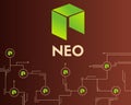Cryptocurrency NEO technology connected style background Royalty Free Stock Photo