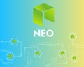 Cryptocurrency NEO technology connected style background Royalty Free Stock Photo