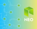 Cryptocurrency NEO technology connected style background Royalty Free Stock Photo