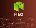 Cryptocurrency NEO technology connected style background Royalty Free Stock Photo