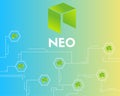 Cryptocurrency NEO technology connected style background Royalty Free Stock Photo
