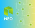 Cryptocurrency NEO technology connected style background Royalty Free Stock Photo