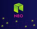 Cryptocurrency NEO technology style background Royalty Free Stock Photo