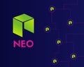 Cryptocurrency NEO technology style background Royalty Free Stock Photo