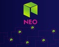 Cryptocurrency NEO technology style background Royalty Free Stock Photo