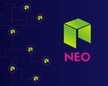 Cryptocurrency NEO technology style background Royalty Free Stock Photo