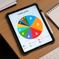 Cryptocurrency Portfolio Allocation Visualization on Digital Tablet Royalty Free Stock Photo