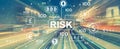 Cryptocurrency risk theme with high speed motion blur