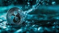 Cryptocurrency sea submerged in a Ripple XRP sea Royalty Free Stock Photo