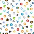 Cryptocurrency seamless pattern. Crypto currency background.