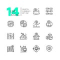 Cryptocurrency - set of line design style icons Royalty Free Stock Photo