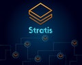 Cryptocurrency stratis blockchain on dark background