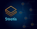 Cryptocurrency stratis blockchain on dark background