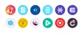 Cryptocurrency symbol, sign, set vector coins crypto currency logos. Flat Metaverse Tokens crypto coins illustrations