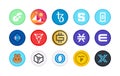Cryptocurrency symbol, sign, set of vector coins for crypto currency logos. Flat NFT tokens crypto coins illustrations