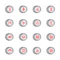 Cryptocurrency thin line icon set 9, vector eps10