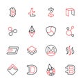 Cryptocurrency thin line icon set 8, vector eps10