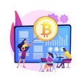 Cryptocurrency trading courses abstract concept vector illustration.