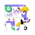 Cryptocurrency trading courses abstract concept vector illustration.