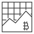 Cryptocurrency Trading vector Bitcoin Graph linear icon or logo element