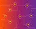 Cryptocurrency tron blockchain circuit background