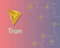 Cryptocurrency tron blockchain circuit network background