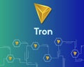 Cryptocurrency tron blockchain circuit networking background