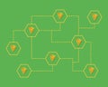 Cryptocurrency tron blockchain on green background