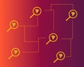 Cryptocurrency tron blockchain with magnifying background