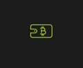 Cryptocurrency wallet linear icon. Bitcoin, letter B. IT