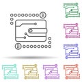 Cryptocurrency wallet multi color icon. Simple thin line, outline vector of bitcoin blockchain icons for ui and ux, website or Royalty Free Stock Photo