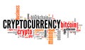 Cryptocurrency word cloud Royalty Free Stock Photo