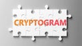 Cryptogram complex like a puzzle - pictured as word Cryptogram on a puzzle pieces to show that Cryptogram can be difficult and