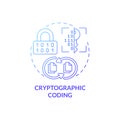 Cryptographic coding blue gradient concept icon Royalty Free Stock Photo