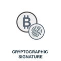 Cryptographic Signature flat icon. Colored sign from cryptocurrency collection. Creative Cryptographic Signature icon